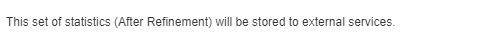 Footnote that indicates which statistics are stored to external services